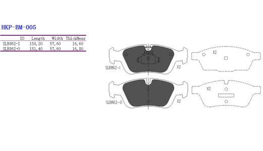 ALPHA BRAKES BRZDOVÉ DESTIČKY PŘEDNÍ BMW SERIE 3 E36 93-, Z3 95-