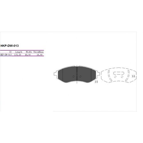 ALPHA BRAKES Brzdové destičky DAEWOO KALOS 2002- AVEO 2006- CADILLAC XLR 2004-2009 96534653