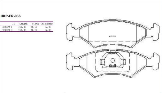 ALPHA BRAKES BRZDOVÉ DESTIČKY PŘEDNÍ FORD FIESTA +ABS -02, PUMA 97-, MAZDA 121 +ABS 96-