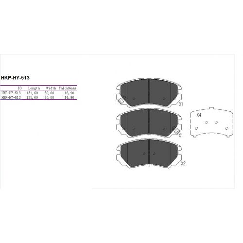 ALPHA BRAKES BRZDOVÉ DESTIČKY PŘEDNÍ HYUNDAI SONATA 01-, TUCSON 04-, KIA SPORTAGE III 04-, SOUL 08-