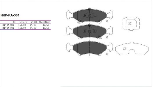 ALPHA BRAKES BRZDOVÉ DESTIČKY PŘEDNÍ KIA SEPHIA I/II 93-, SHUMA I 97-01