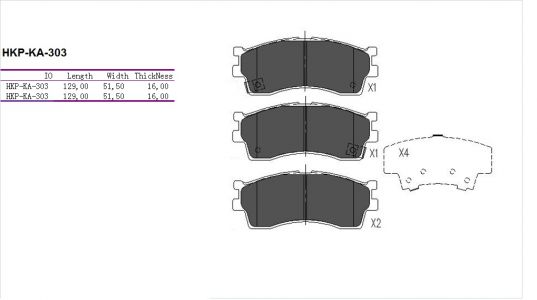 ALPHA BRAKES Brzdové destičky přední KIA CLARUS II 98- CARENS I 00- SHUMA II 01- RIO II 02- SPECTRA 04- 581011GA00 581011GA10 581011GE00 581011JA10 581011GE00 581013CA20 58302A2A30