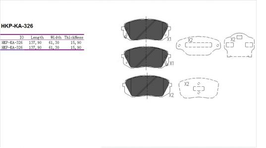ALPHA BRAKES BRZDOVÉ DESTIČKY PŘEDNÍ KIA SPORTAGE (SVK) 10-, CARENS III 06-, HYUNDAI IX35 10-