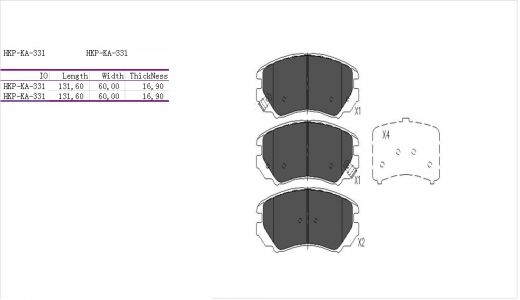 ALPHA BRAKES Brzdové destičky přední HYUNDAI SONATA 01- TUCSON 04- KIA SPORTAGE III 04- SOUL 08- 1FE0058101 581012HA10 581012HA10 581011FE00 581011FE00 581011FE01