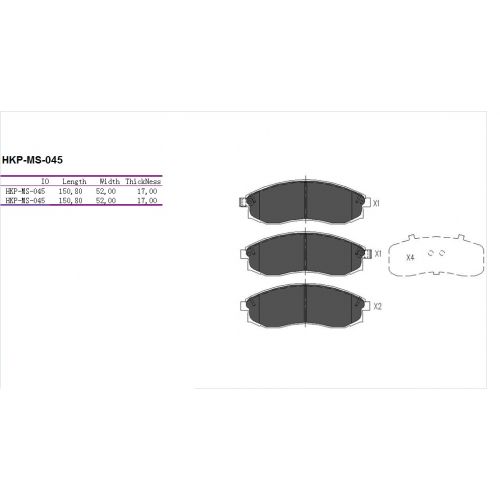 ALPHA BRAKES BRZDOVÉ DESTIČKY PŘEDNÍ MITSUBISHI L200 2WD 2.5TDI 01-, 4WD 2.4I 16V, 2.5TDI 01-