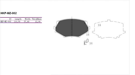 ALPHA BRAKES BRZDOVÉ DESTIČKY PŘEDNÍ MAZDA MX5 NA18 1.8 94-, NB18 1.6,1.8 98-01