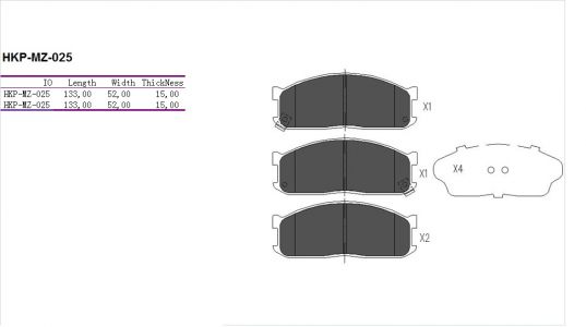 ALPHA BRAKES BRZDOVÉ DESTIČKY PŘEDNÍ MAZDA E2200D,E2000 84-, KIA K2700 -99
