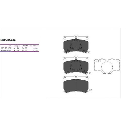 ALPHA BRAKES BRZDOVÉ DESTIČKY PŘEDNÍ MAZDA 323 BF 85-89, 323 KOMBI BW 86-