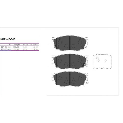 ALPHA BRAKES Brzdové destičky přední MAZDA 626 KOMBI GW 1997- CBY43323Z CBY43328Z G1YN3323Z G1YN3328Z GJYC3328Z GJYG3328Z CBY33323Z G1YN3323ZA G1YN3328ZA