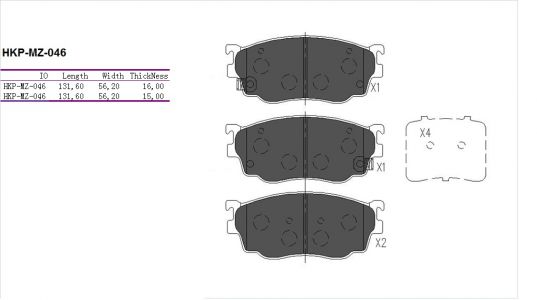 ALPHA BRAKES Brzdové destičky přední MAZDA 626 KOMBI GW 1997- CBY43323Z CBY43328Z G1YN3323Z G1YN3328Z GJYC3328Z GJYG3328Z CBY33323Z G1YN3323ZA G1YN3328ZA