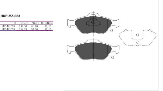ALPHA BRAKES BRZDOVÉ DESTIČKY PŘEDNÍ MAZDA 2 -07, FORD FIESTA -08