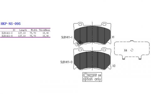 ALPHA BRAKES BRZDOVÉ DESTIČKY PŘEDNÍ NISSAN 370Z 09-, INFINITI FX 08-, INFINITI G37 09-