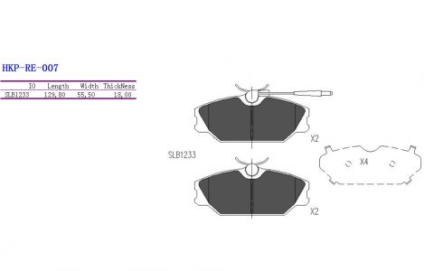 ALPHA BRAKES BRZDOVÉ DESTIČKY PŘEDNÍ RENAULT LAGUNA 95-, MEGANE SCENIC 97-, DAEWOO LUBLIN II 97- S ČIDLEM