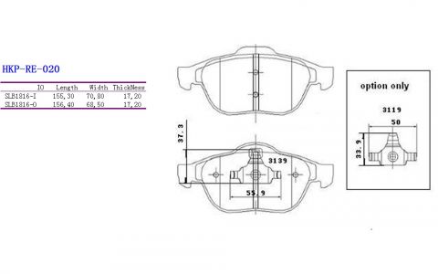 ALPHA BRAKES BRZDOVÉ DESTIČKY PŘEDNÍ RENAULT LAGUNA II 01-, ESPACE 02-, VEL SATIS 02-