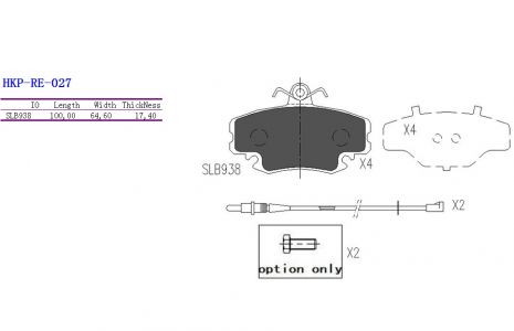 ALPHA BRAKES BRZDOVÉ DESTIČKY PŘEDNÍ RENAULT CLIO 90-, MEGANE 96-, THALIA 98-, DACIA LOGAN 04- SYSTEM TRW B
