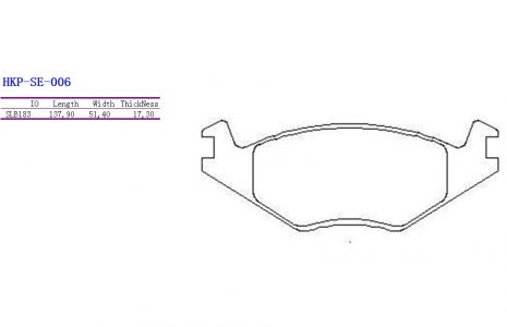 ALPHA BRAKES BRZDOVÉ DESTIČKY PŘEDNÍ SEAT CORDOBA 1.0 -99, 1.4 -96, IBIZA -96, VW POLO -94, GOLF II -91