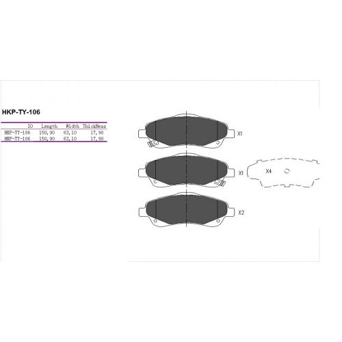 ALPHA BRAKES BRZDOVÉ DESTIČKY PŘEDNÍ TOYOTA AVENSIS T25 03-