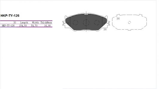 ALPHA BRAKES BRZDOVÉ DESTIČKY PŘEDNÍ TOYOTA LEXUS IS 220 2.2TDI 05-, IS 250 2.5 V6 05-, SIENNA 04-
