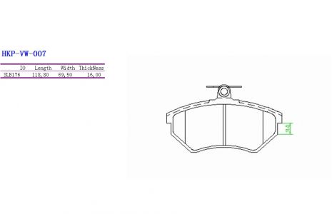 ALPHA BRAKES BRZDOVÉ DESTIČKY PŘEDNÍ T-16MM VW GOLF III 92-, PASSAT -97, VENTO -98, SEAT TOLEDO -99 SYSTEM