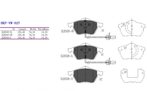 ALPHA BRAKES BRZDOVÉ DESTIČKY PŘEDNÍ VW PASSAT 96-, AUDI A4 95-, A6 97- SKODA SUPERB 02- SYSTEM ATE