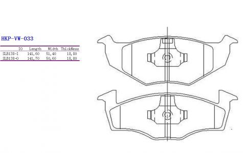 ALPHA BRAKES BRZDOVÉ DESTIČKY PŘEDNÍ T-19,5MM VW GOLF III 92-, POLO -01, SEAT CORDOBA/IBIZA -99 SYSTEM VAG