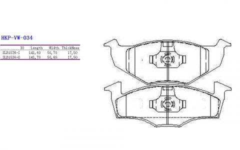ALPHA BRAKES BRZDOVÉ DESTIČKY PŘEDNÍ T-17,3MM VW POLO -01, LUPO 98-, SKODA FABIA 99- SYSTEM VAG