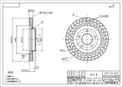 ALPHA BRAKES Brzdový kotouč CHRYSLER SEBRING JS JEEP COMPASS PATRIOT MK DODGE CALIBER PM 5105514AA