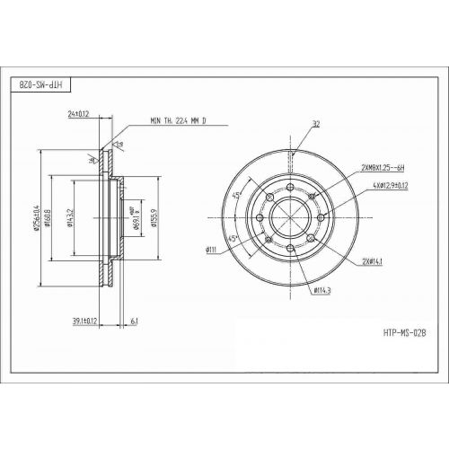 ALPHA BRAKES BRZDOVÝ KOTOUČ PŘEDNÍ MITSUBISHI GALANT, SPACE WAGON, SPACE RUNNER 92- 256 X 45 X 24 X 4