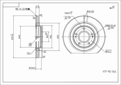 ALPHA BRAKES BRZDOVÝ KOTOUČ PŘEDNÍ MITS.OUTLANDER I/II 03-,LANCER 2.0 07-,PEUGEOT 4007 07-,CITROEN C-CROS 294 X 45,6 X 24 X 5