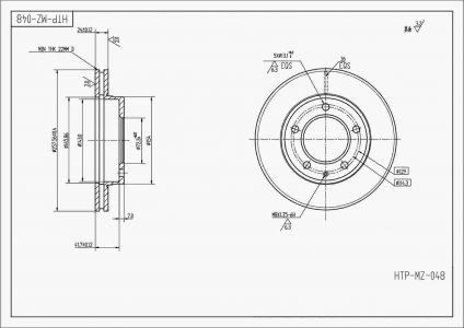 ALPHA BRAKES Brzdový kotouč MAZDA 626 GE/GF/GW PREMACY MX-6 XEDOS 6 FORD PROBE II