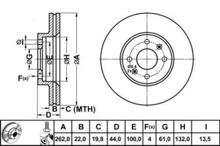 ALPHA BRAKES BRZDOVÝ KOTOUČ PŘEDNÍ RENAULT LAGUNA 93-, SAFRANE 92-, MEGANE 2.0 96-