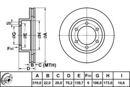 ALPHA BRAKES BRZDOVÝ KOTOUČ PŘEDNÍ TOYOTA LANDCRUISER 90 96-, 4 RUNNER KOLO 16