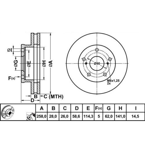 ALPHA BRAKES BRZDOVÝ KOTOUČ PŘEDNÍ TOYOTA HILUX/HI-LUX 4WD 2.5TDI 16V (S12)05.07-