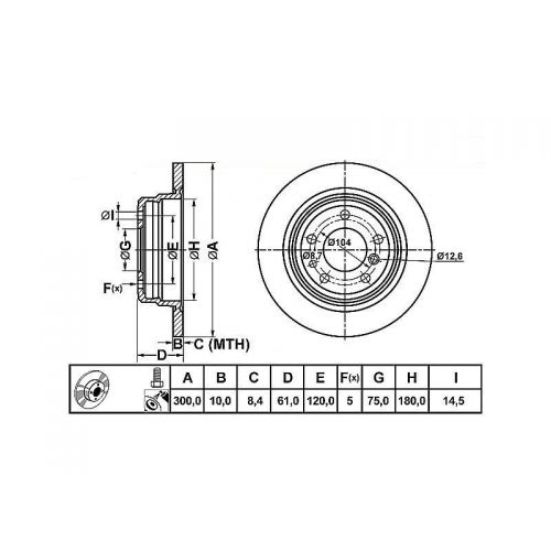 ALPHA BRAKES BRZDOVÝ KOTOUČ ZADNÍ BMW SERIE 5 E34 88-95