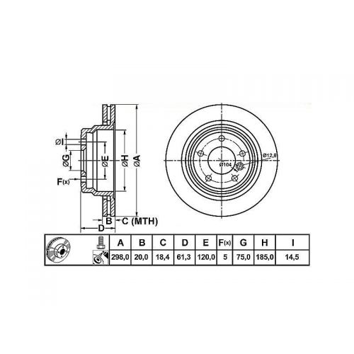 ALPHA BRAKES BRZDOVÝ KOTOUČ ZADNÍ BMW SERIE 5 E39 95-