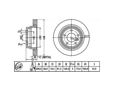 ALPHA BRAKES BRZDOVÝ KOTOUČ ZADNÍ BMW SERIE 5 E39 95-