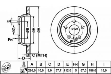 ALPHA BRAKES BRZDOVÝ KOTOUČ ZADNÍ MERCEDES VITO 03-, VIANO 03-