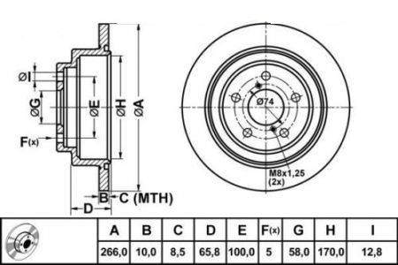 ALPHA BRAKES BRZDOVÝ KOTOUČ ZADNÍ SUBARU FORESTER SF/SG 98-05,LEGACY 4WD 90-98, IMPREZA 93-00