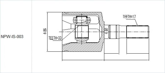 NTY KLOUB POLOOSY VNITŘNÍ ISUZU TROOPER, HONDA PASSPORT, OPEL MONTEREY 98- LEVÝ